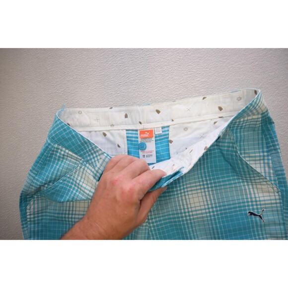 Puma Golf Shorts DryCell Performance Plaid Flat Stretch Athletic Mens Sz 34 - Picture 4 of 7